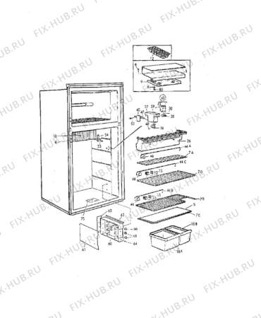 Взрыв-схема холодильника Electrolux RM2606 - Схема узла Furniture, lights